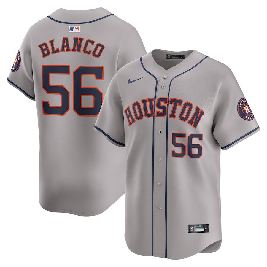 Men Houston Astros #56 Ronel Blanco Nike Gray Away Limited Player MLB Jersey->houston astros->MLB Jersey
